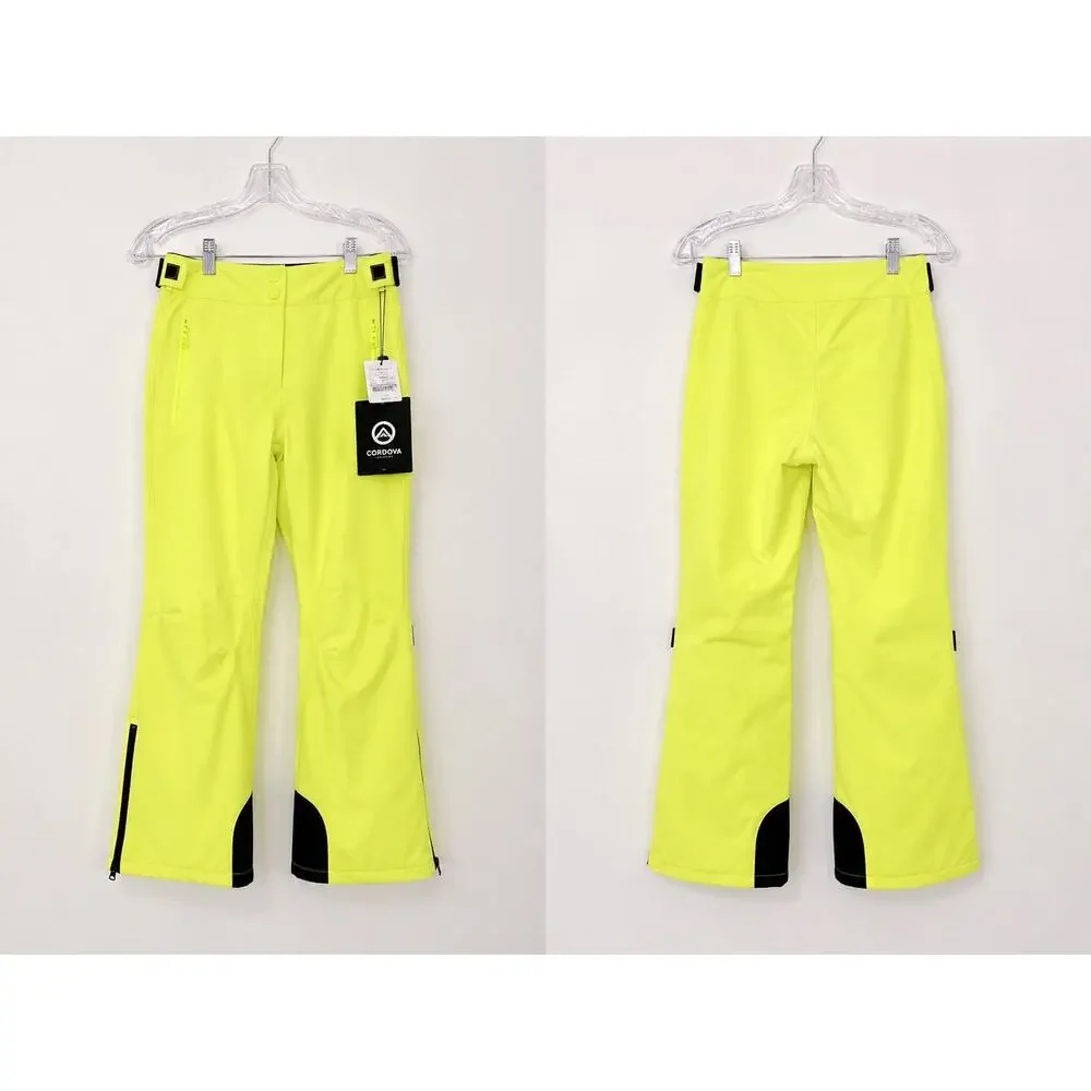Cordova Bormio Ski Pants Women’s S Neon Yellow Waterproof Stretch NWT